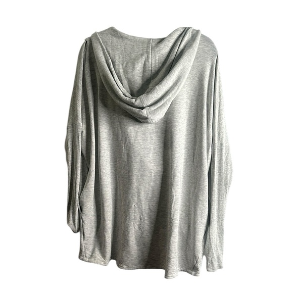 Athleta purana Gray wrap  hooded sweatshirt size L active wear yoga over size - Picture 3 of 10